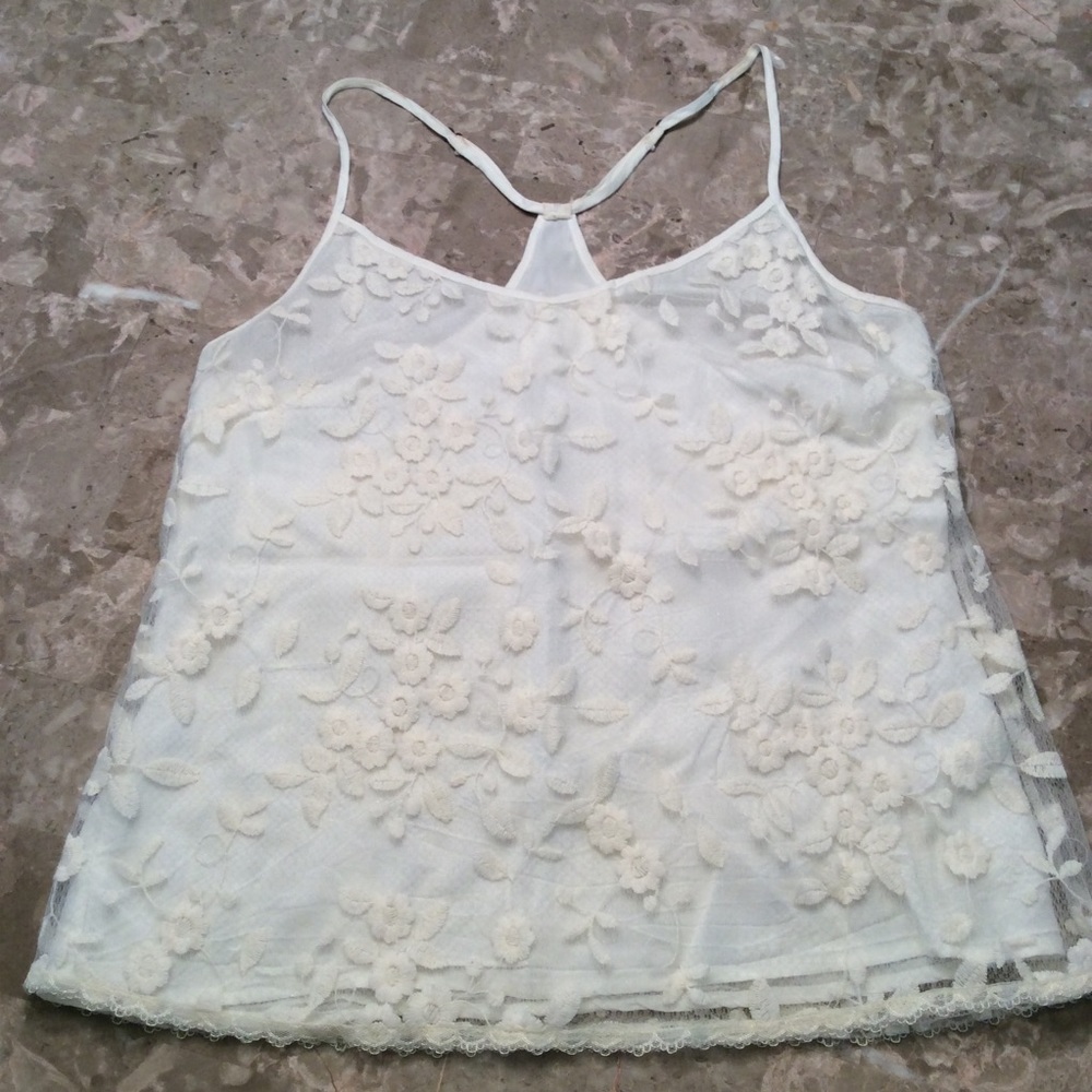 🎈SALE🎈 Anthropologie Ivory Embroidery Top